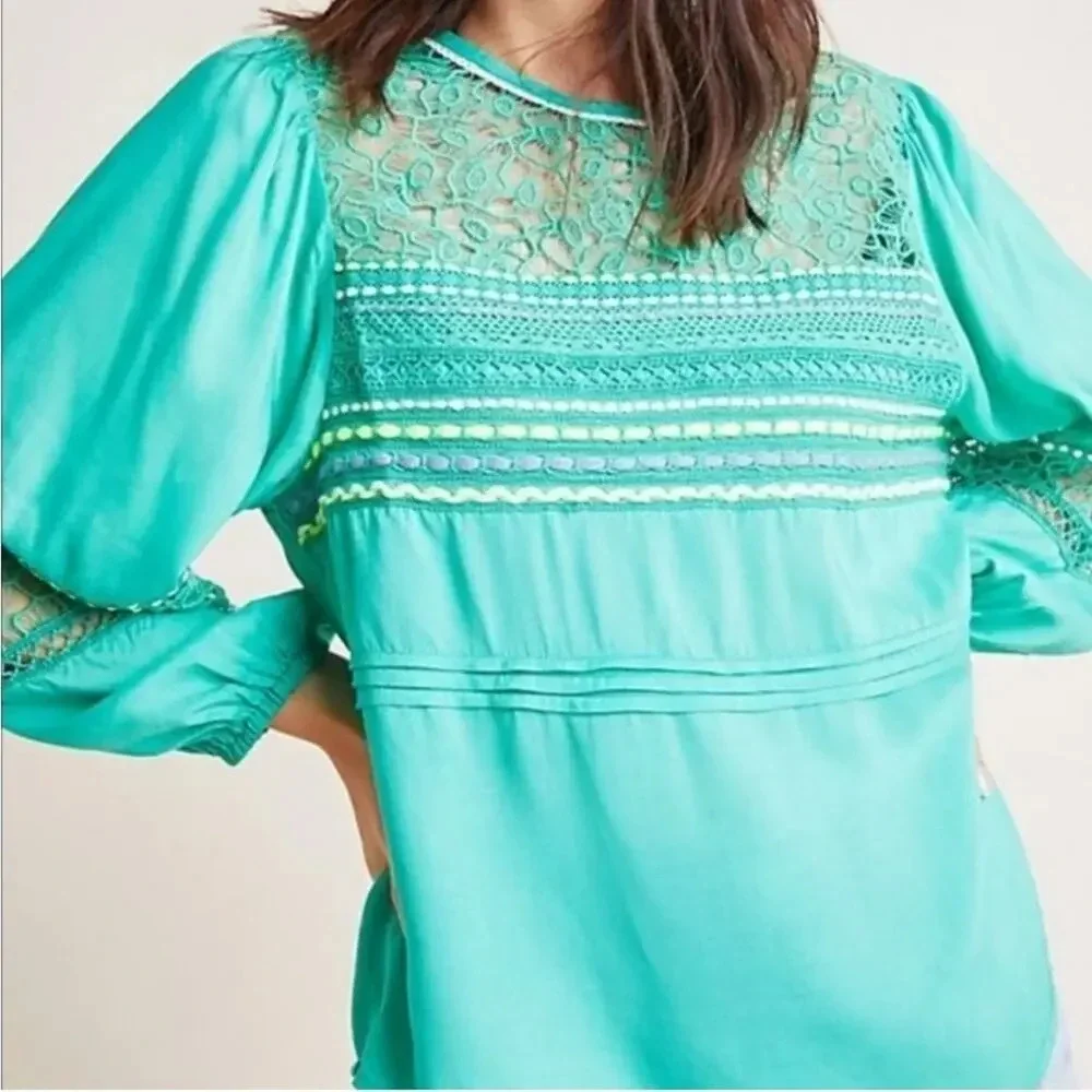ANTHROPOLOGIE‎ BLNK LONDON Sunshine Pheasant Top size Small